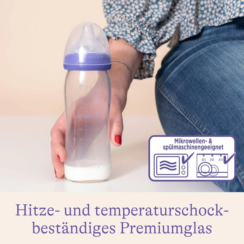 Glas-Babyflasche mit NaturalWave® Sauger 4 x 160 ml