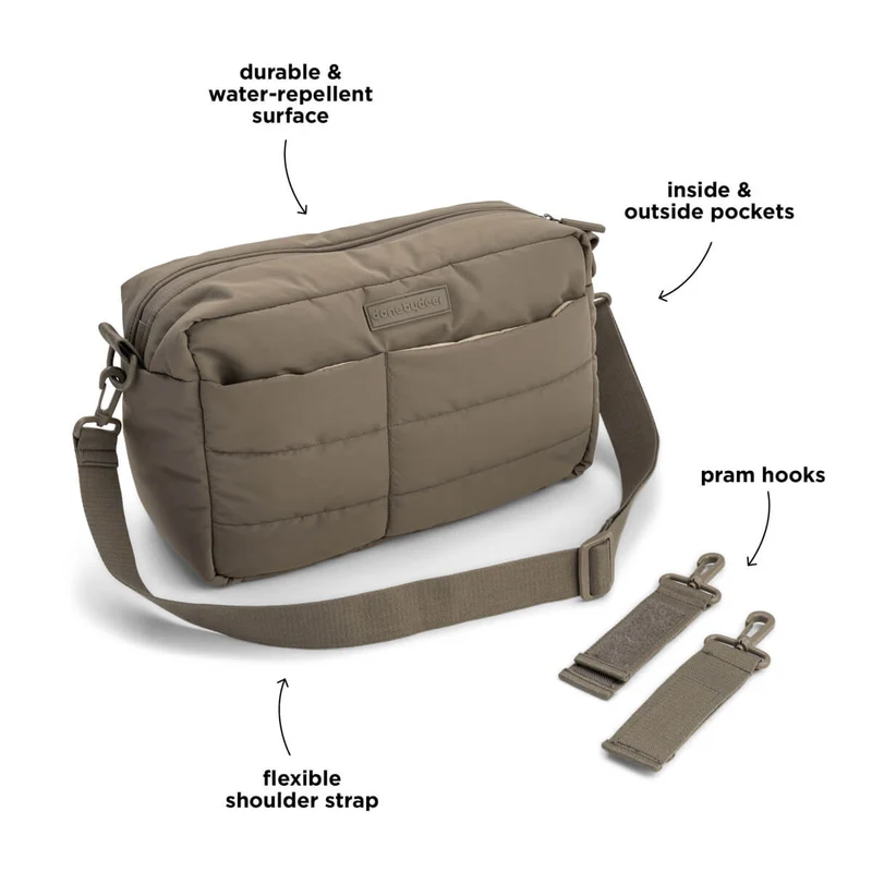 quiltet barnevognstaske – Taupe