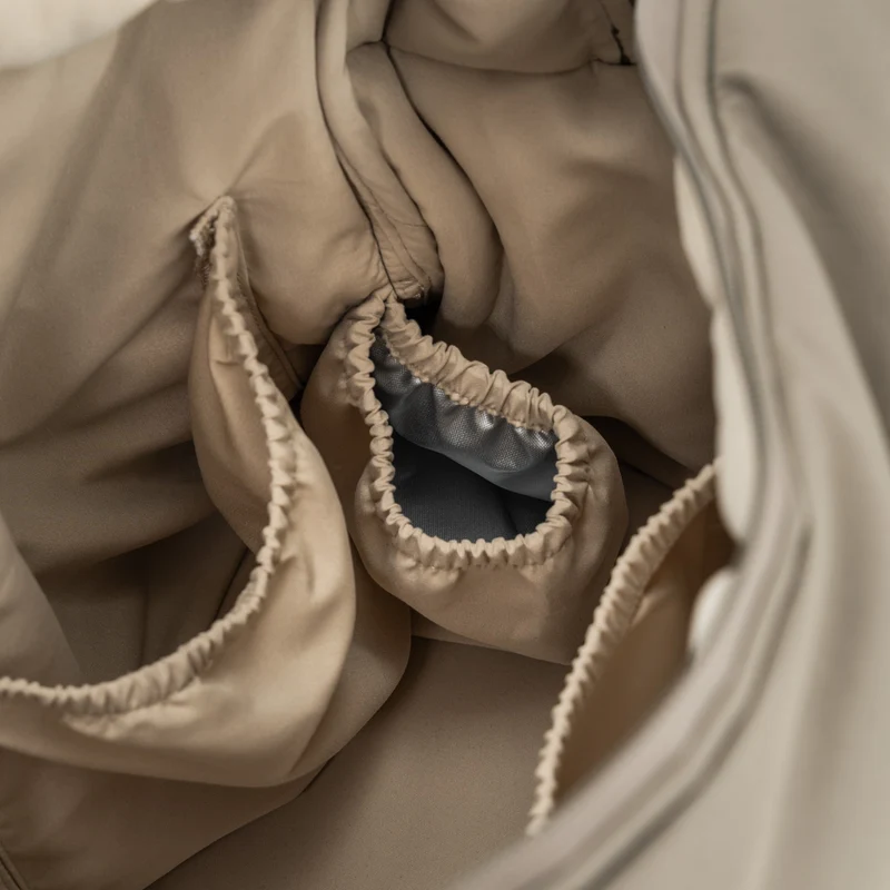 Quiltet pusletaske – Taupe