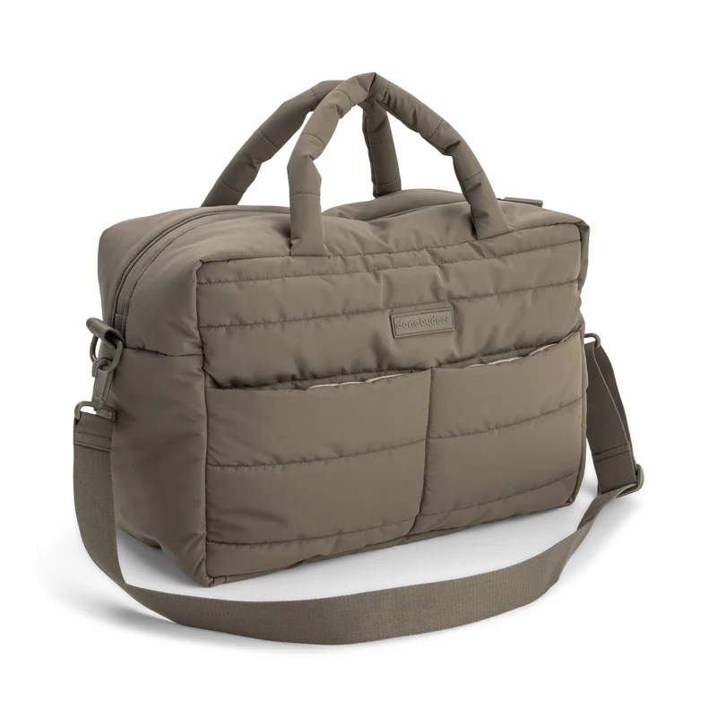 Quiltet pusletaske – Taupe