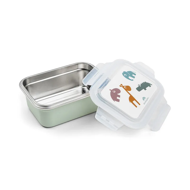 Deer friends duo - flaske 350 ml & metalmadkasse - grøn