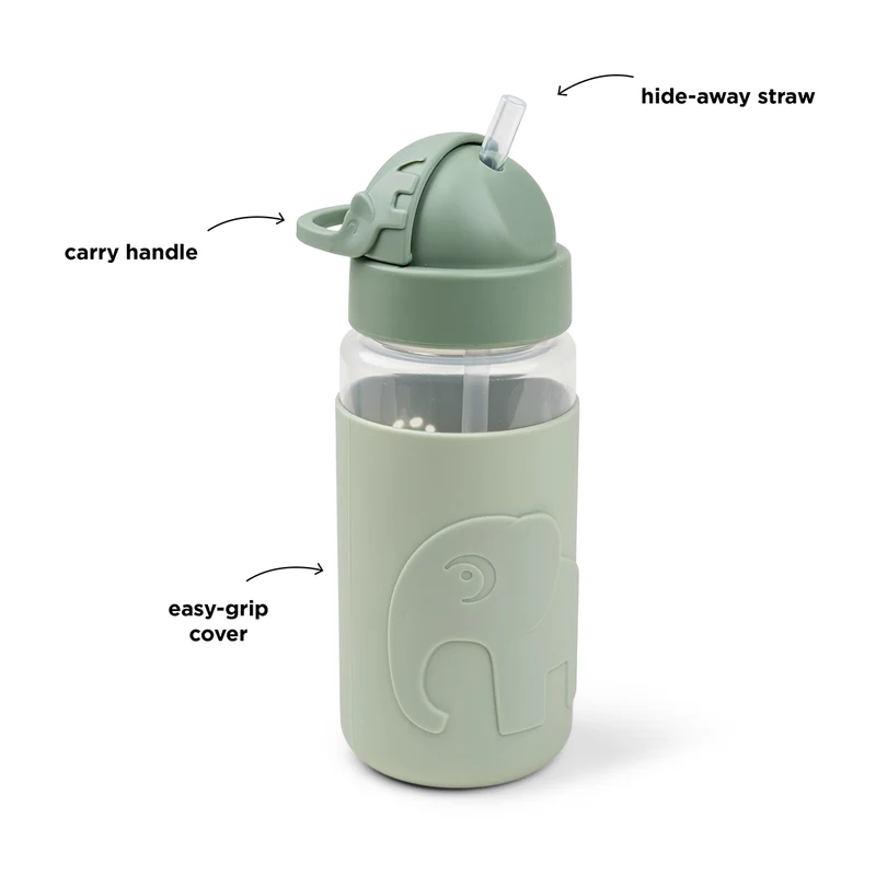 Deer friends duo - flaske 350 ml & metalmadkasse - grøn