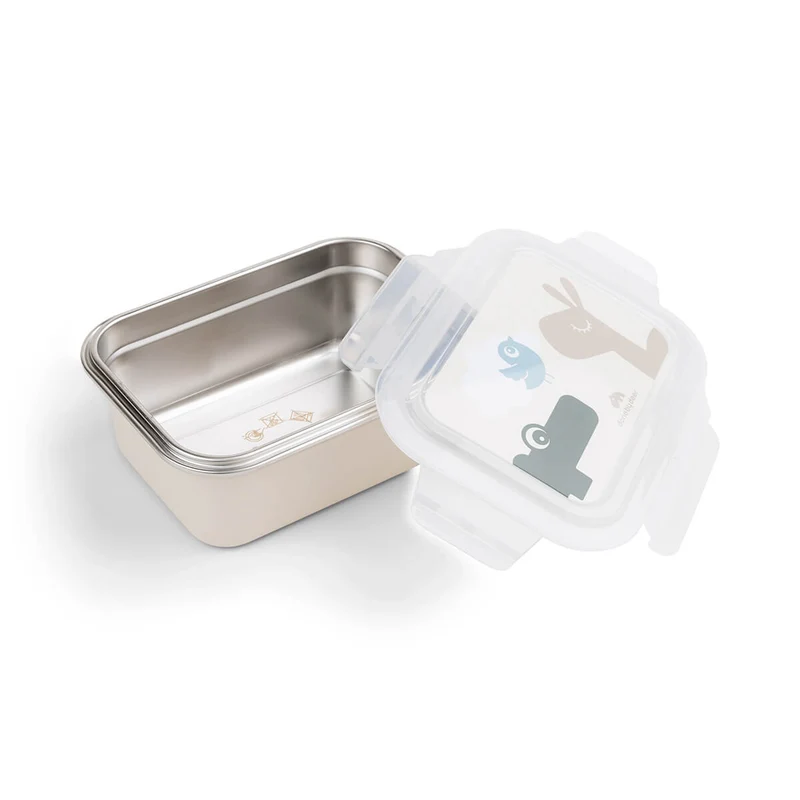 Deer friends duo - flaske 350 ml & metalmadkasse - sand