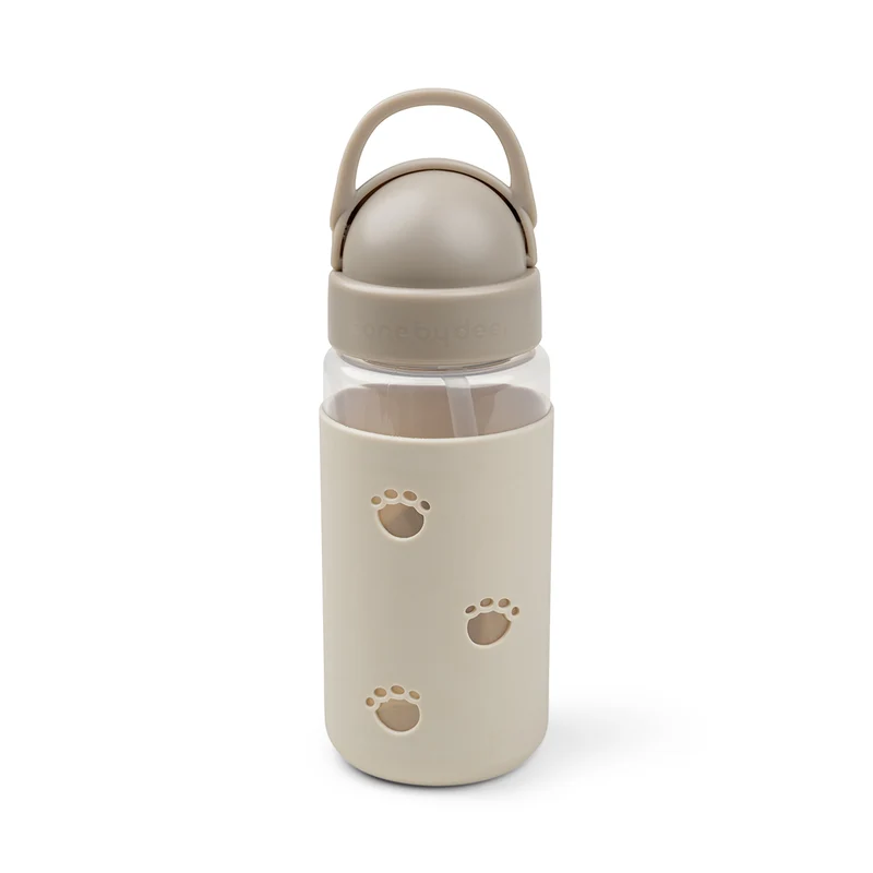 Deer friends duo - flaske 350 ml & metalmadkasse - sand