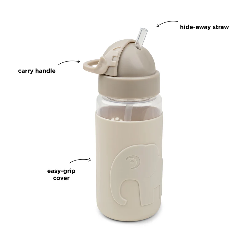 Deer friends duo - flaske 350 ml & metalmadkasse - sand