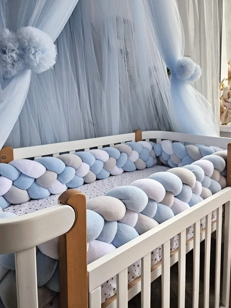 Double Braided Crib Bumper 20 cm for Boy