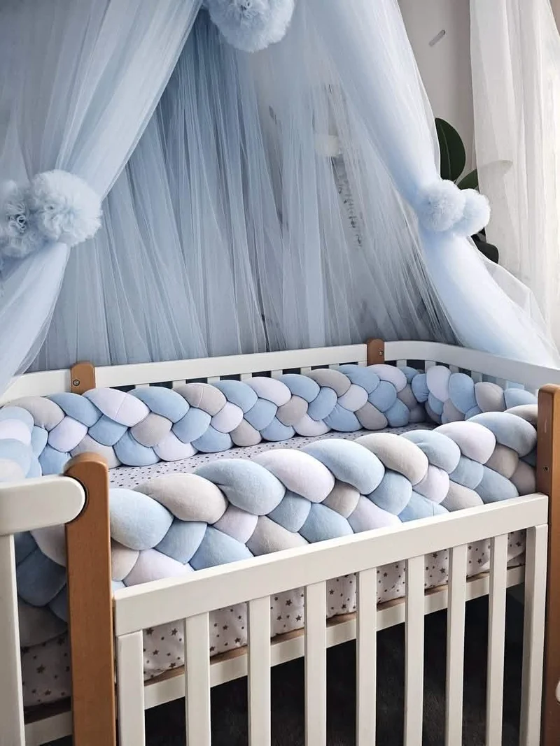 Double Braided Crib Bumper 20 cm for Boy
