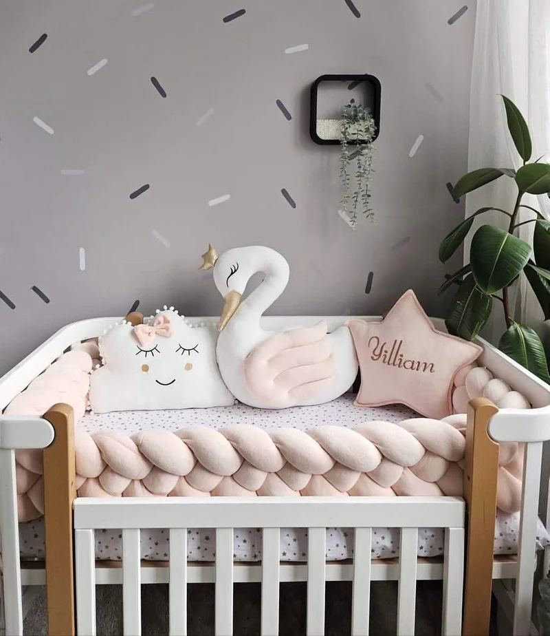 Baby Girl Bedding Set Peach - Princess Swan, Star & Cloud
