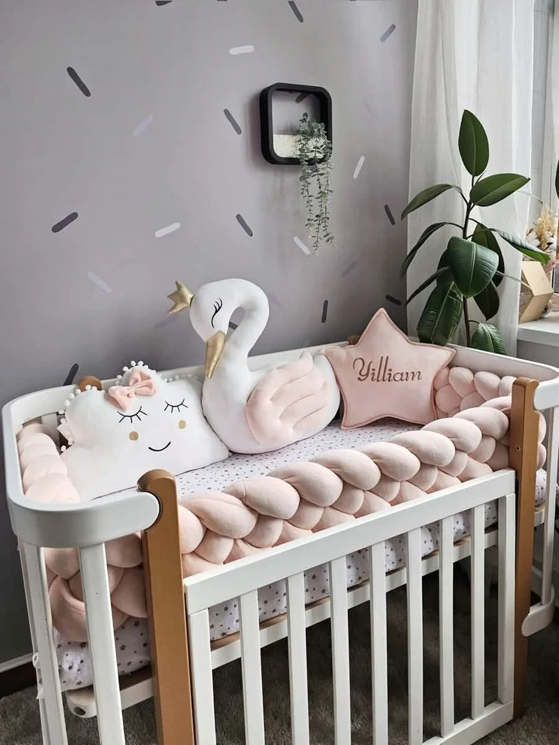 Baby Girl Bedding Set Peach - Princess Swan, Star & Cloud
