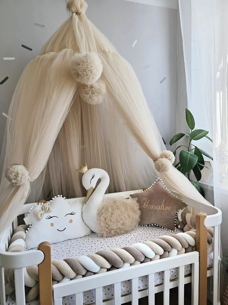 Baby Bedding Set - Princess Swan, Star & Cloud Pillows