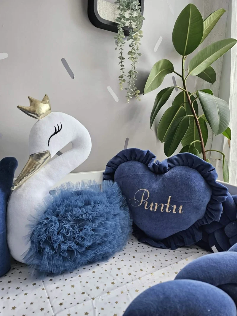 Navy Blue Braided Nursery Bedding Set for Boy