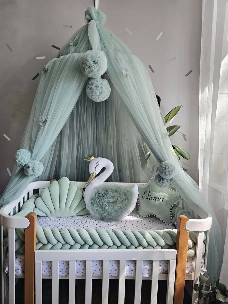 Green Baby Bedding Set - Gender Neutral Cotton Velour