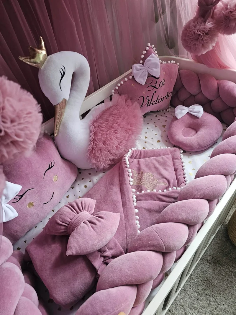 Luxury Baby Bedding Set for Girl Dry Rose