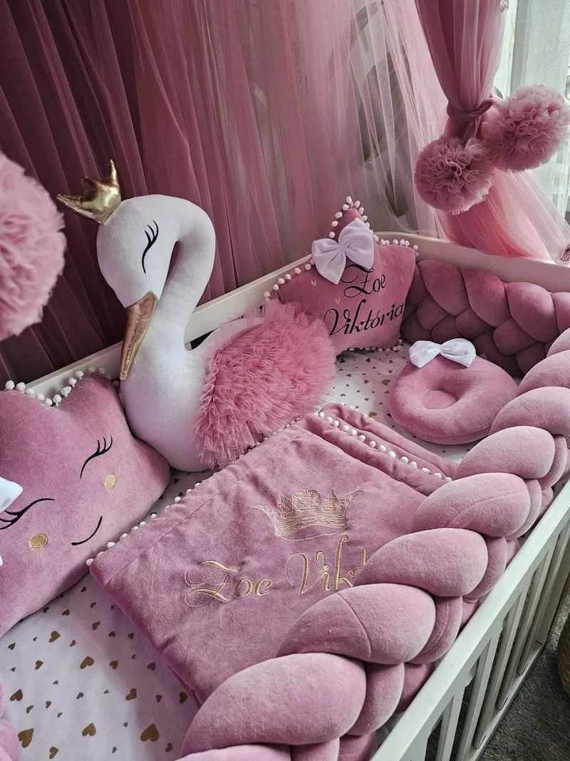 Luxury Baby Bedding Set for Girl Dry Rose