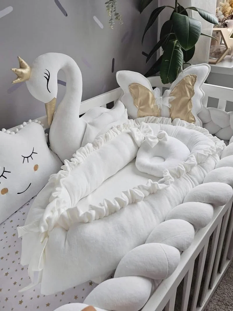 Baby Bedding Set Creamy - Princess Swan, Cloud & Butterfly