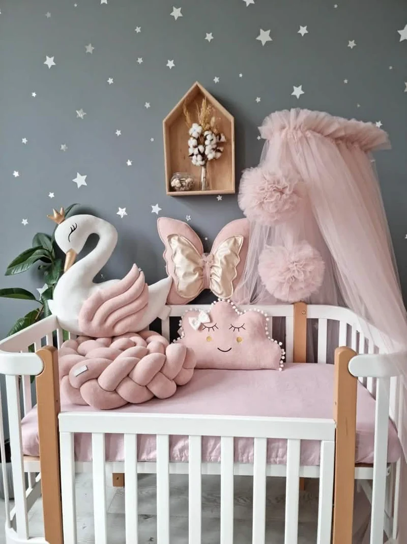 Baby Bedding Set Creamy - Princess Swan, Cloud & Butterfly