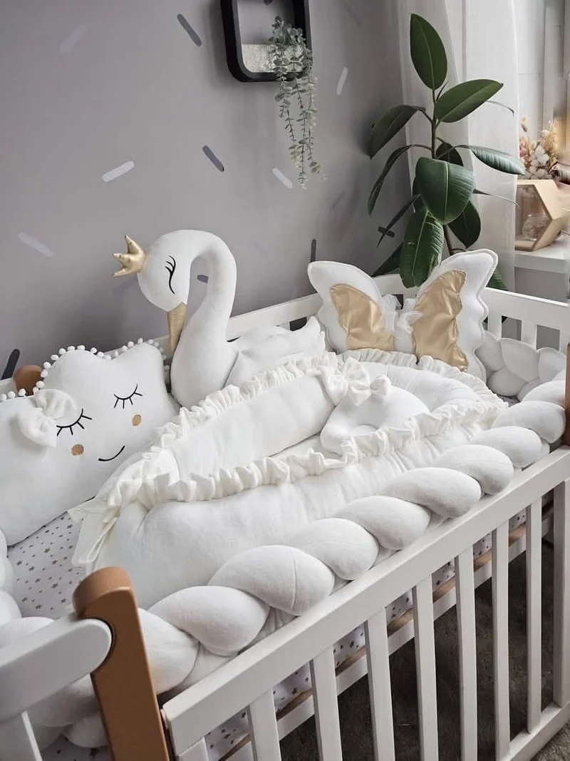 Baby Bedding Set Creamy - Princess Swan, Cloud & Butterfly
