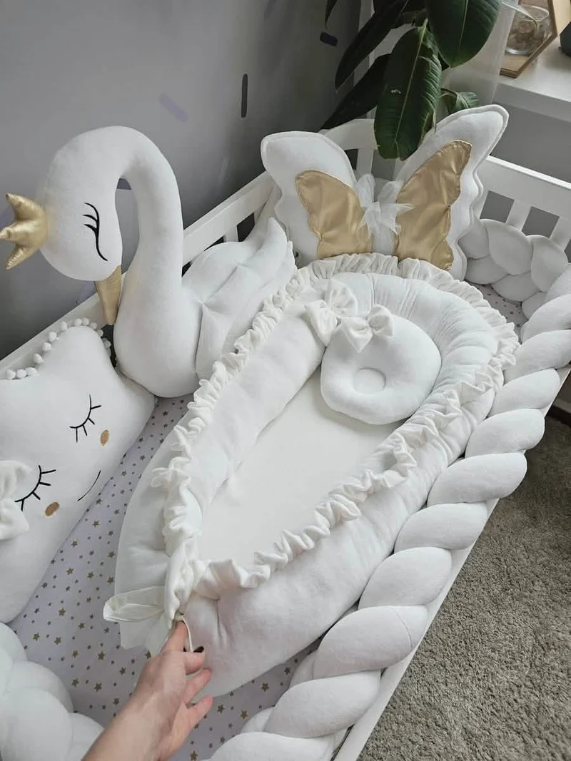 Baby Bedding Set Creamy - Princess Swan, Cloud & Butterfly