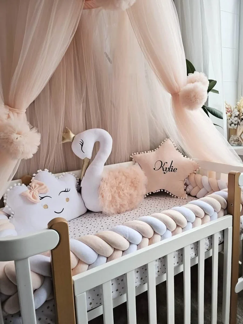 Baby Girl Bedding Set Sage - Princess Swan, Star & Cloud