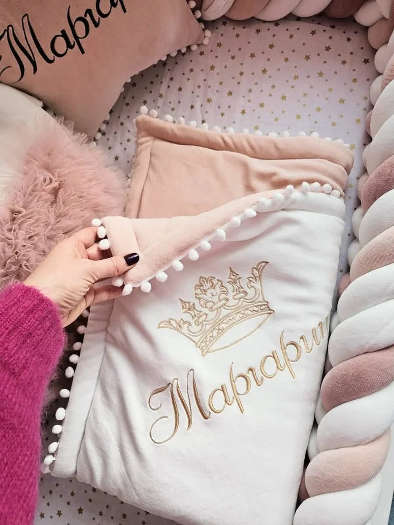 Baby Girl Bedding Set Light Pink - Princess Swan, Star & Cloud