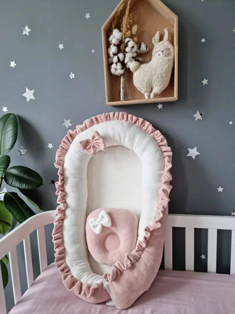 Baby Girl Bedding Set Sage - Princess Swan, Star & Cloud