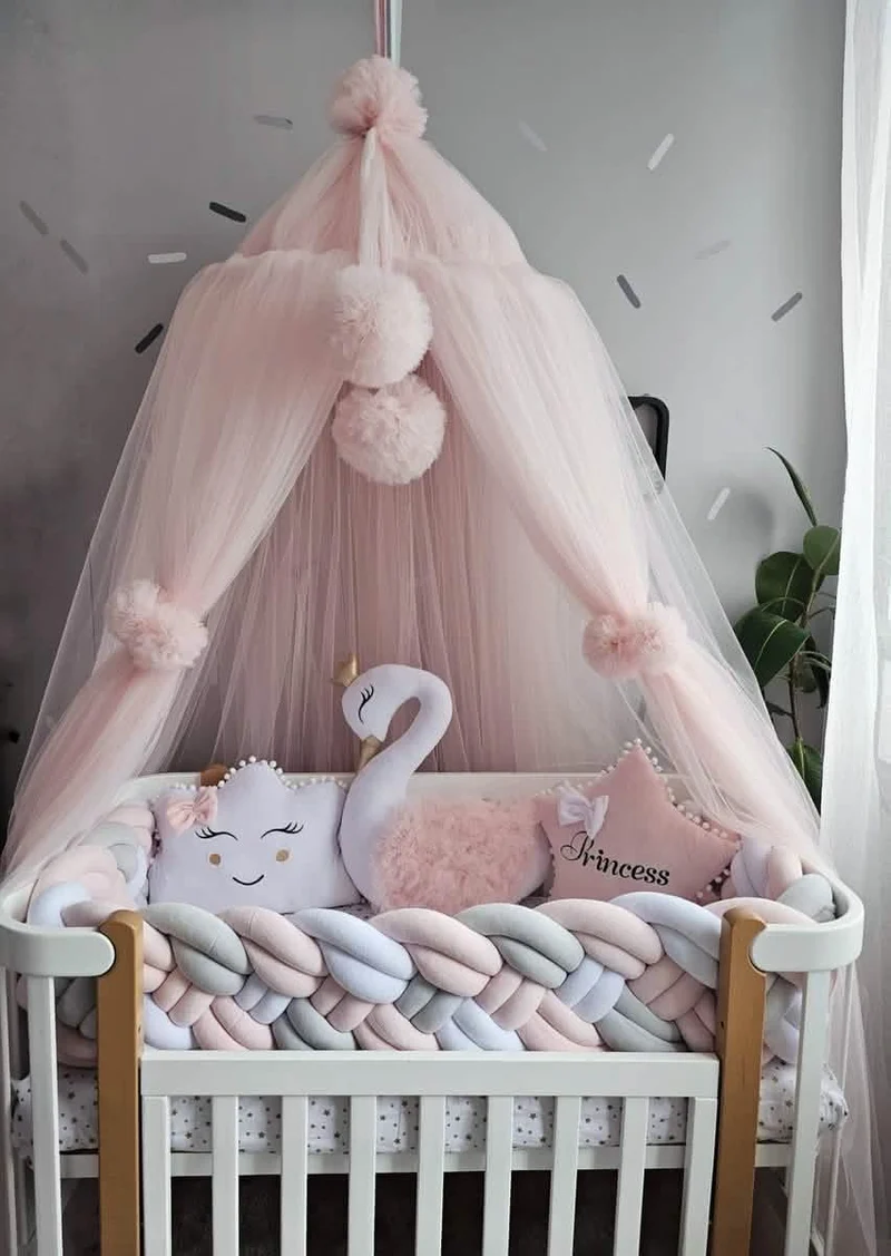 Baby Girl Bedding Set Light Pink - Princess Swan, Star & Cloud
