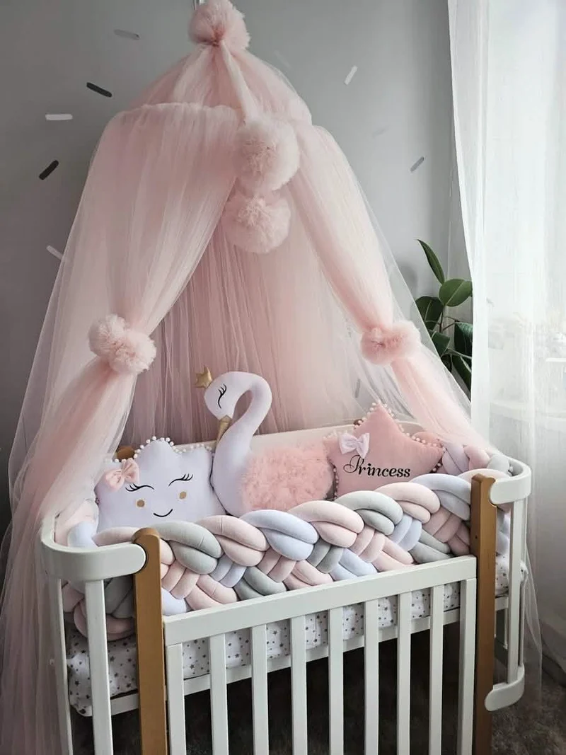 Baby Girl Bedding Set Light Pink - Princess Swan, Star & Cloud