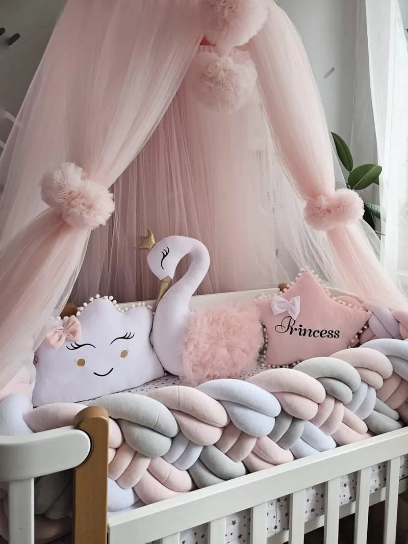 Baby Girl Bedding Set Light Pink - Princess Swan, Star & Cloud