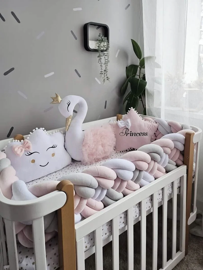 Baby Girl Bedding Set Light Pink - Princess Swan, Star & Cloud