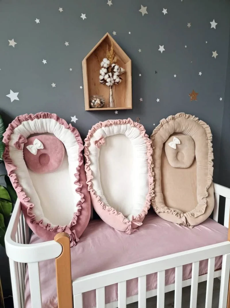 Baby Girl Bedding Set Light Pink - Princess Swan, Star & Cloud