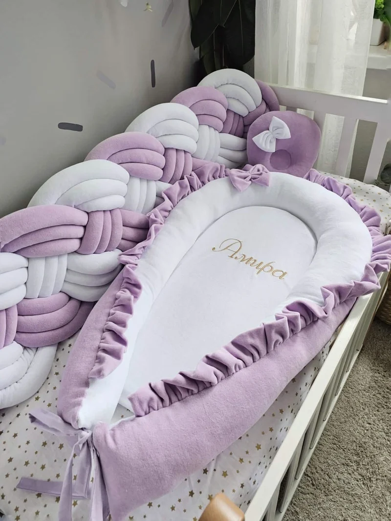 Personalized Lavender Baby Nest with Name