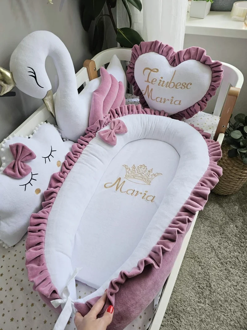 Personalized Lavender Baby Nest with Name