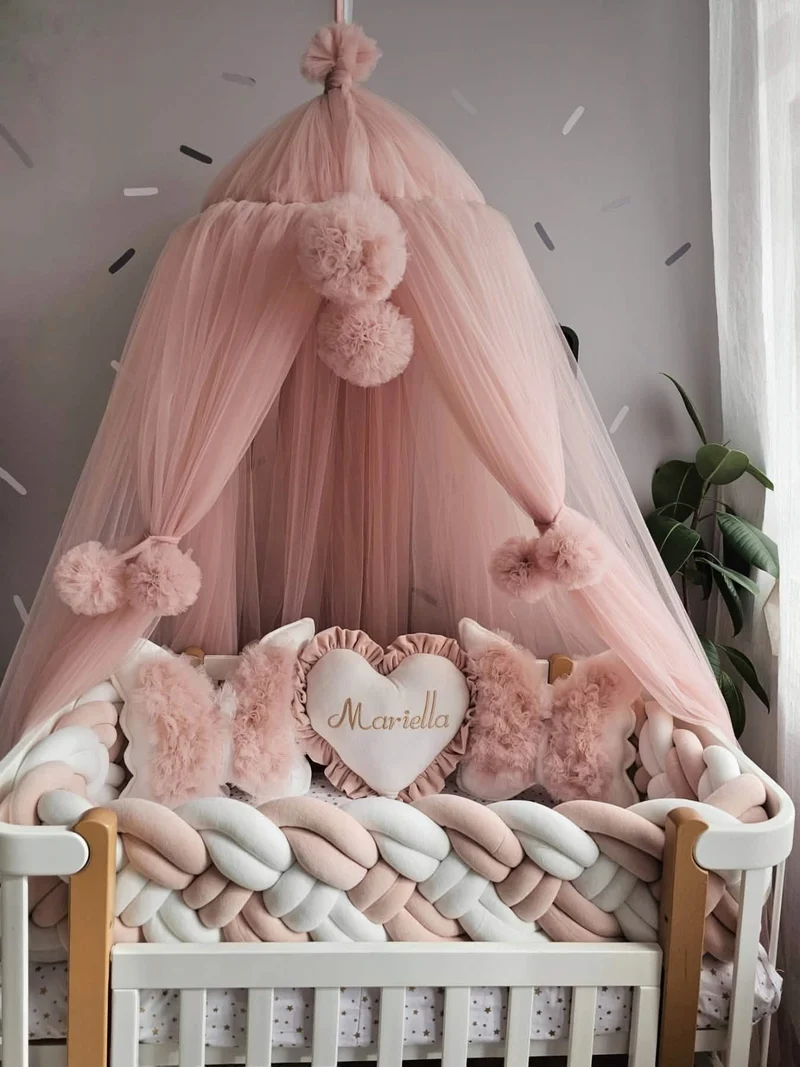 Handmade Blush Baby Nursery Bedding Set for Girls