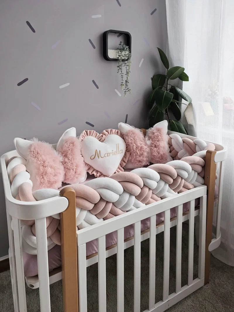 Handmade Blush Baby Nursery Bedding Set for Girls