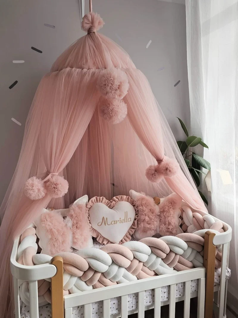 Handmade Blush Baby Nursery Bedding Set for Girls