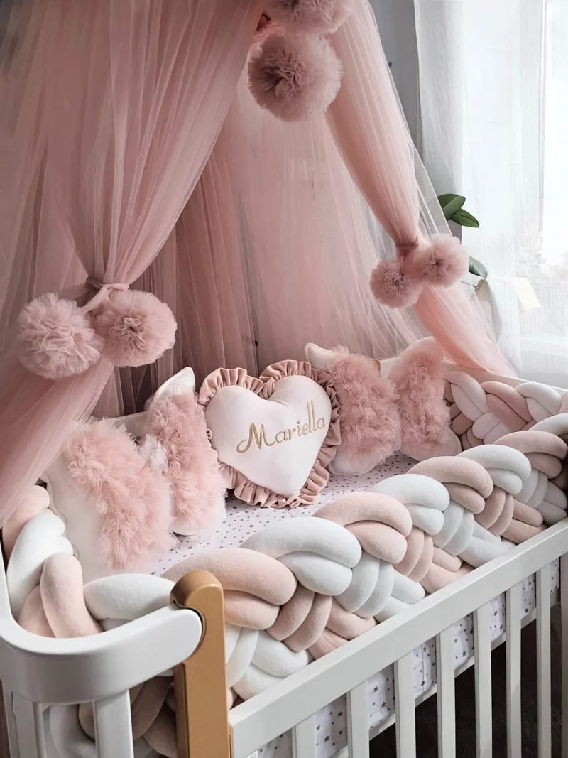 Handmade Blush Baby Nursery Bedding Set for Girls