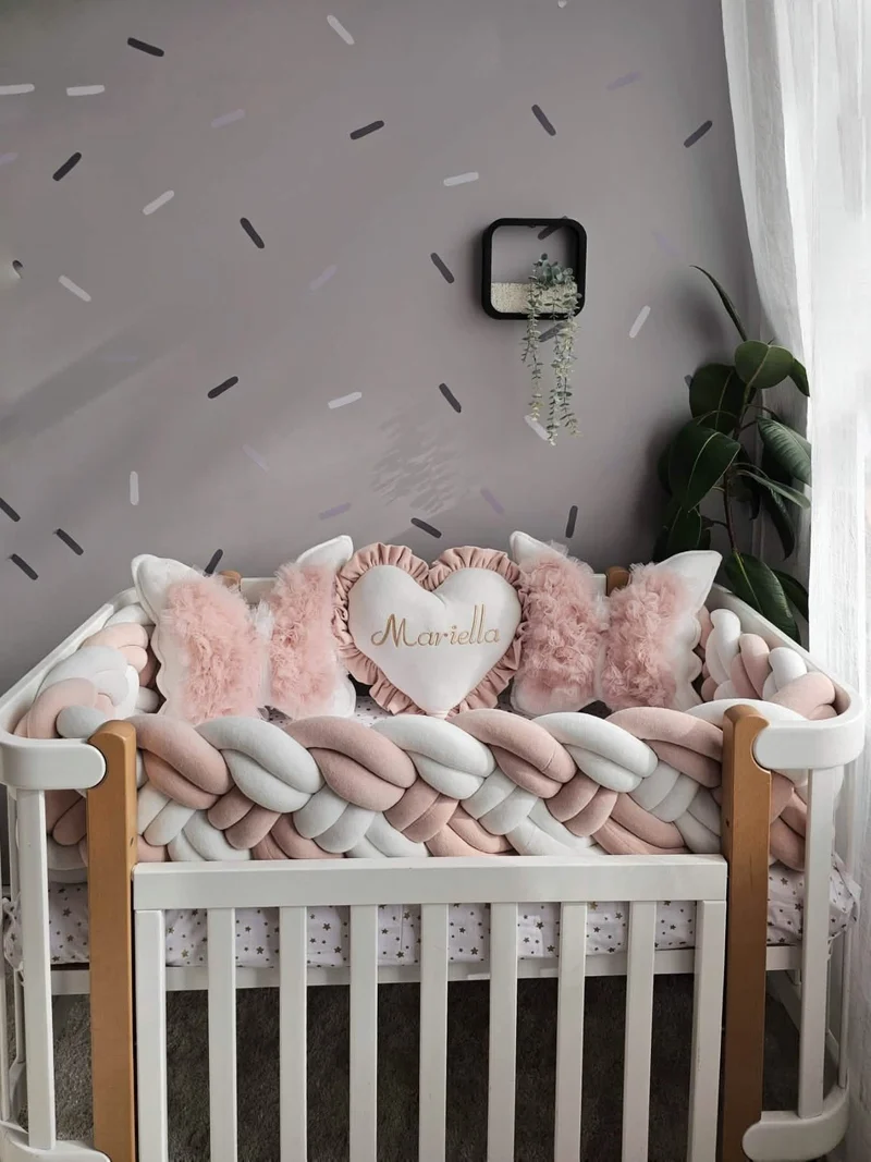 Handmade Blush Baby Nursery Bedding Set for Girls