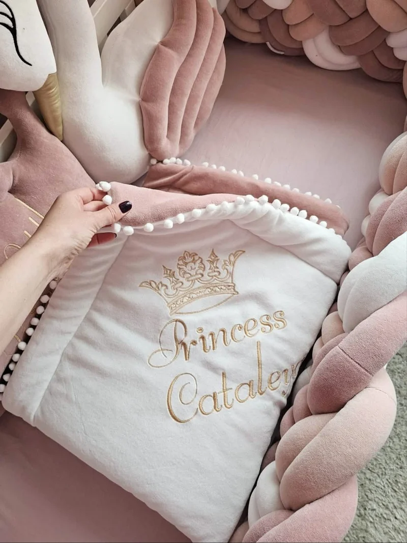 Handmade Blush Baby Nursery Bedding Set for Girls