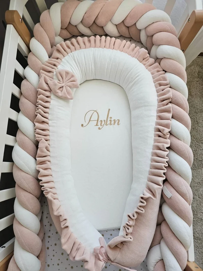 Handmade Blush Baby Nursery Bedding Set for Girls