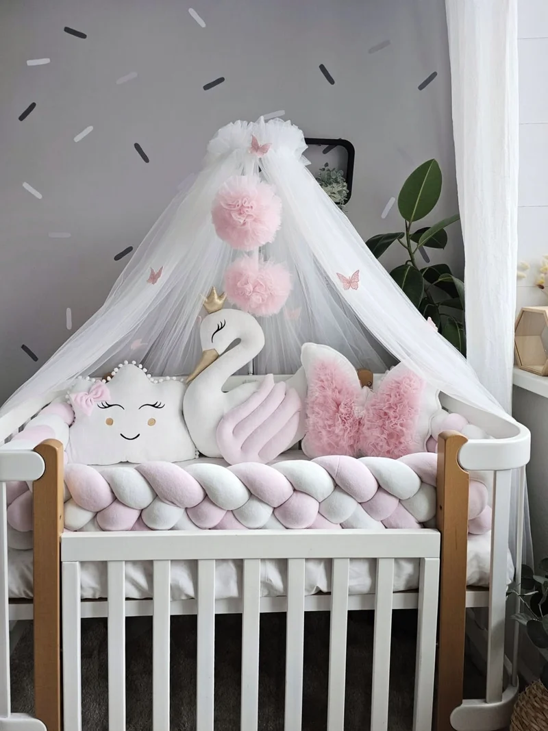Baby Girl Bedding Set Light Pink - Princess Swan & Butterfly