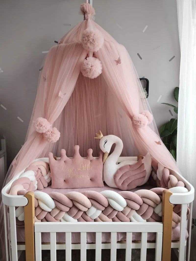 Premium Baby Girl Bedding Set - Princess Swan & Crown