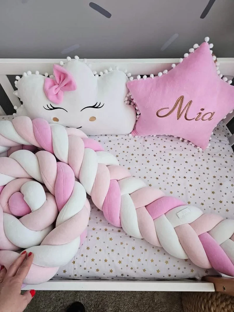 Crib Bumper Pink 15 cm
