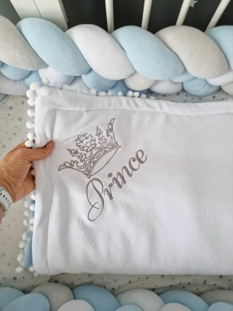 Baby Boy Bedding Set Blue - Cloud & Star Crown Pillows