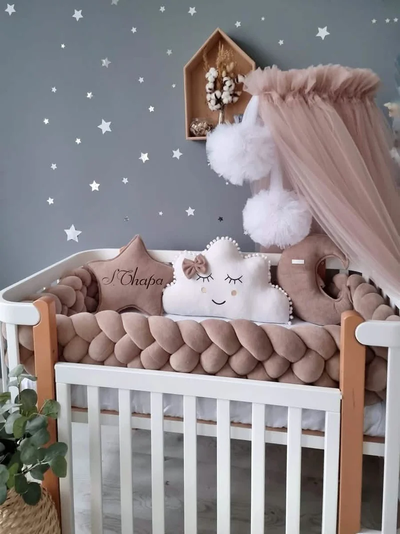 Baby Bedding Set Cappuccino - Cloud Face, Star & Moon