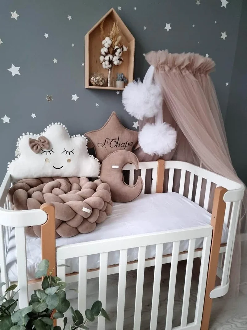 Baby Bedding Set Cappuccino - Cloud Face, Star & Moon