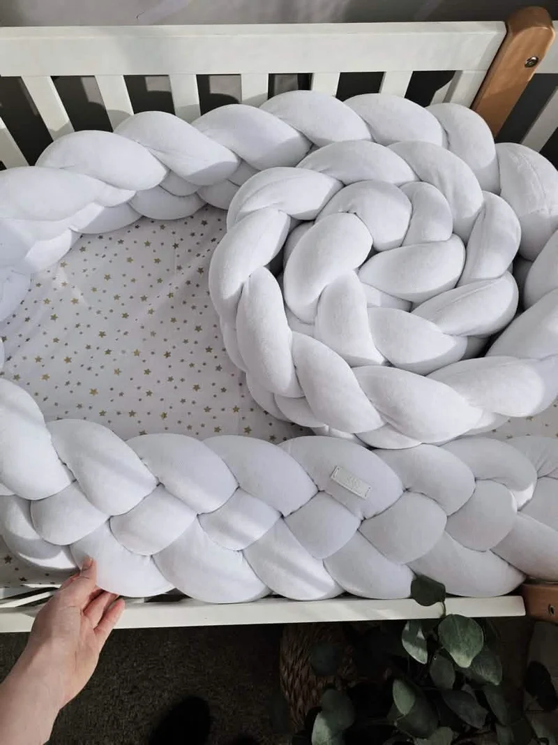 Double Braided Crib Bumper Blue 20 cm