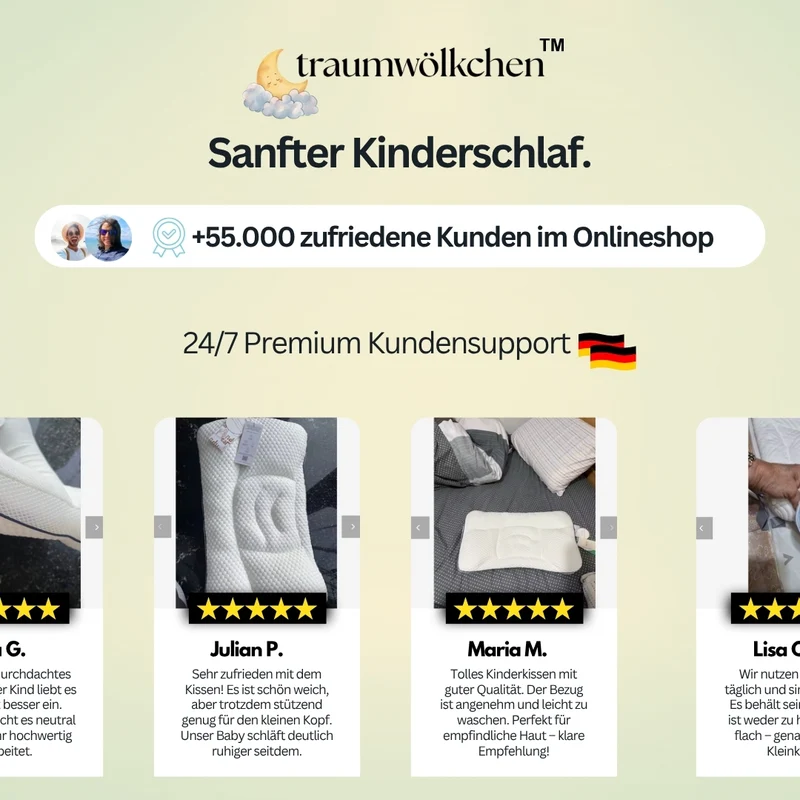 traumwölkchen™ Bestseller – Ergonomisches Kinderkissen