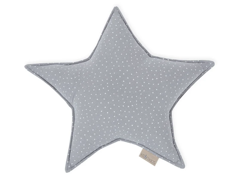 Sternkissen aus Musselin – Weißdruck, weich & luftig