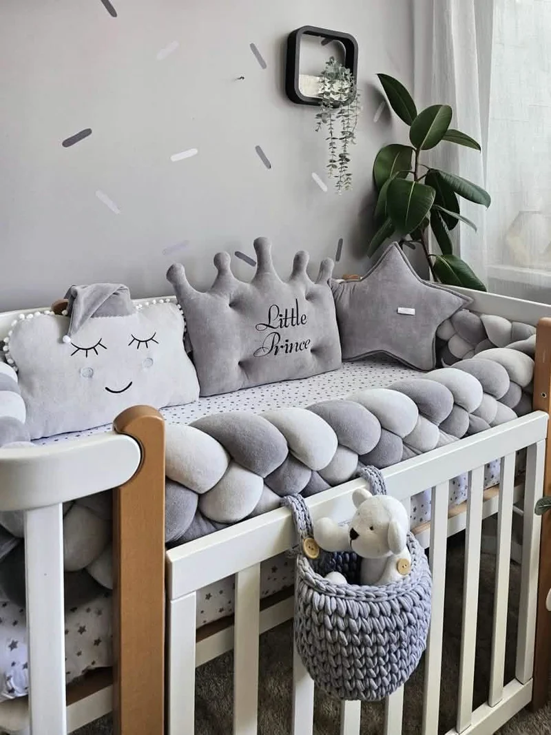 Baby Boy Bedding Set Gray - Personalized Nursery Decor
