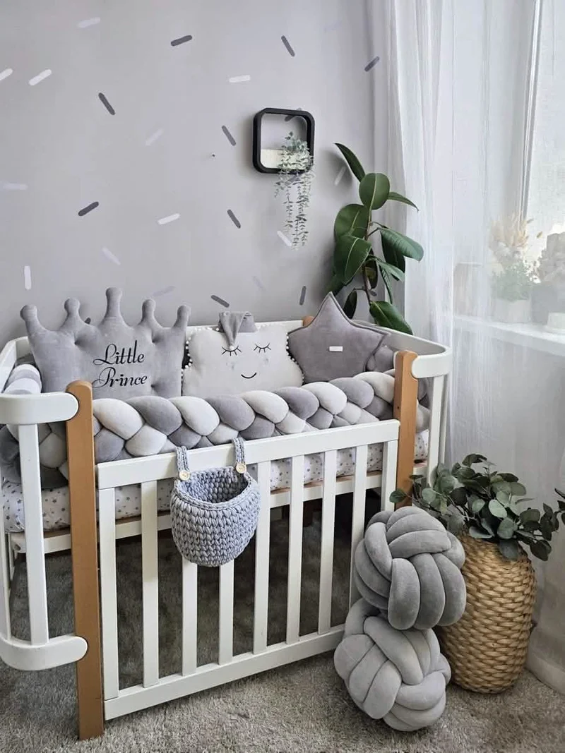 Baby Boy Bedding Set Gray - Personalized Nursery Decor